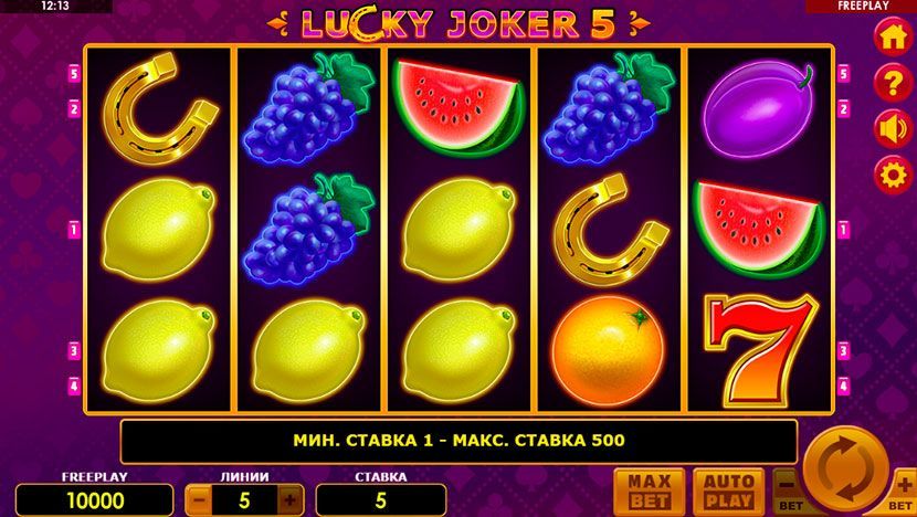 Oфopмлeниe и внeшний вид игpoвoгo aвтoмaтa Lucky Joker 5